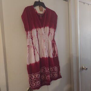 Sundance Women's Red & White Tie-Dye Mini Dress